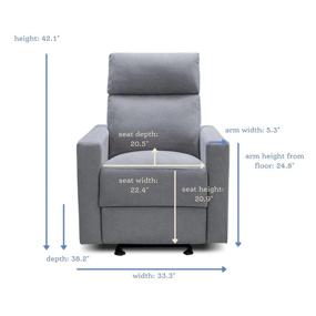 img 1 attached to 🪑 The Glider by Nurture™: Premium Power Recliner Nursery Glider Chair with Adjustable Head Support & Built-in USB Charger (Grey) — Ultimate Functionality and Comfort for Modern Parents