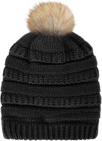 img 1 attached to 🧣 Stay Cozy in Style: Ousipps 2 Pack Womens Winter Hats with Pom Pom – Warm Skull Caps and Beanies for Women