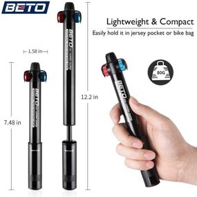 img 2 attached to 🔧 Mini Bike Pump with CO2 Inflator - Dual Mode Hand Pump & CO2 Valve - Portable Tire Pump with Patented Auto-Switching Twin Head Fit Presta/Schrader - (Cartridges Not Included)