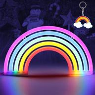 🌈 aizesi rainbow night light - rainbow neon sign light with 5 colors - battery or usb operated - table led lights for girls bedroom - hanging wall party decoration логотип