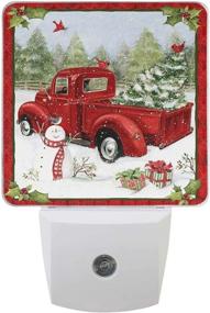 img 3 attached to 🎄 Pfrewn Christmas Snowman Red Truck Night Light Set - Festive LED Nightlights for Bedroom, Bathroom, and More!