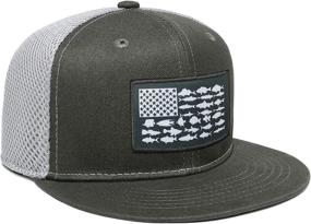 img 2 attached to 🎣 American Fish Flag Denim Hats for Men - Embroidered Adjustable Dad Hat for Outdoor Fishing Gifts