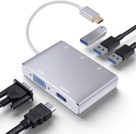 ✨ адаптер usb c на hdmi vga usb от ibosi cheng – 5 в 1 хаб для macbook, chromebook pixel и других устройств логотип