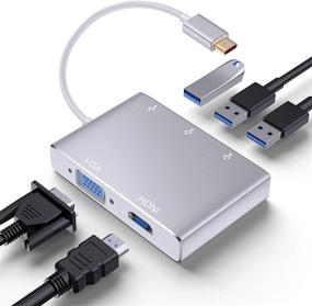 img 4 attached to ✨ Адаптер USB C на HDMI VGA USB от iBosi Cheng – 5 в 1 хаб для MacBook, Chromebook Pixel и других устройств