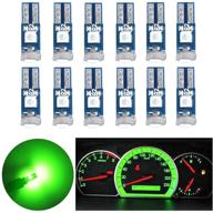 nanpoku t5 led bulbs 74 73 37 2721 led bulb canbus error free for auto car dashboard dash instrument panel gauge cluster indicator lights lamp(green) logo