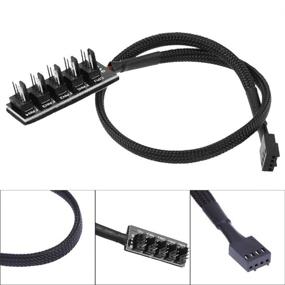 img 4 attached to TeamProfitcom 12V PC PWM Fan Hub 5-Way Splitter - 2 Pack, with Sleeved PWM Fan Splitter Hub Adapter Cable for 4-Pin & 3-Pin 12V Desktop Computer Cooler Case Fans, 14 Inches