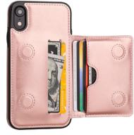 iphone xr wallet case credit card holder cell phones & accessories and cases, holsters & clips logo