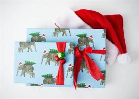 img 1 attached to 🐘 Christmas Elephants Reversible Eco Gift Wrap - Allport Editions x Wrappily: A Festive Solution for Sustainable Holiday Wrapping Paper