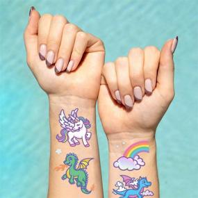 img 2 attached to Fetti Unicorn Dragon Temporary Tattoos