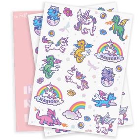 img 3 attached to Fetti Unicorn Dragon Temporary Tattoos