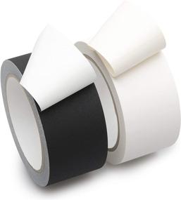 img 2 attached to 📚 SIDO 2 Pack Book Binding Cloth Repair Tapes | Black & White | 2-Inch Width x 45 Feet Length