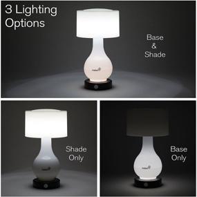 img 2 attached to Ivation 6-LED Battery Operated Motion Sensing Table Lamp - Versatile Multi Zone Lighting: Body, Shade, or Both - Includes Continuous White Light Option