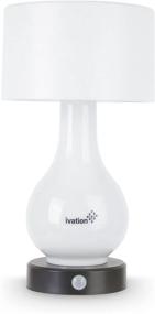 img 4 attached to Ivation 6-LED Battery Operated Motion Sensing Table Lamp - Versatile Multi Zone Lighting: Body, Shade, or Both - Includes Continuous White Light Option