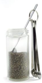 img 1 attached to Norpro 5-Piece Stainless Steel Mini Measuring Spoon Set (tad, dash, pinch, smidgen, drop)