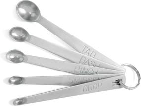 img 4 attached to Norpro 5-Piece Stainless Steel Mini Measuring Spoon Set (tad, dash, pinch, smidgen, drop)