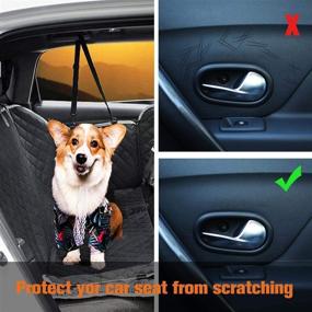 img 2 attached to 🐶 Waterproof Nonslip Dog Car Seat Covers with Mesh Visual Window for Back Seat - UPODA Pet Seat Cover Hammock, Scratchproof with Seat Belts & Storage Pockets, Ideal for Trucks and SUVs