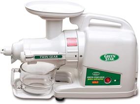 img 2 attached to 🍏 Tribest GP-E1503 Greenstar Deluxe Twin Gear Cold Press Masticating Juice Extractor, White" - slightly optimized product name: "Tribest Greenstar Deluxe Twin Gear Cold Press Masticating Juice Extractor, GP-E1503 in White