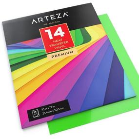 img 2 attached to 🎨 Arteza HTV Vinyl Bundle - 14 Multi-Color Iron On Heat Transfer Sheets, 10x12 Inches - Flexible & Easy to Weed - Ideal for Any Craft Cutting Machine - Boxed