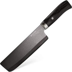 img 4 attached to Kyocera Advanced Ceramic Nakiri Knife, 6-Inch, Handcrafted Pakka Wood Handle, Black Blade