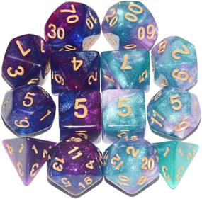 img 4 attached to 🎲 21-Piece Cosmic Polyhedral Table Set with 7x3 Designs
