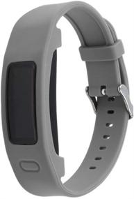 img 2 attached to 📲 QGHXO Soft Silicone Replacement Band for Garmin Vivofit 2 - Fits 6.0"-9.0" Wrist