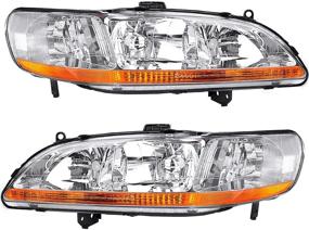 img 4 attached to 🚗 Фара AUTOSAVER88 для Accord 98-02, хромированный корпус с оранжевым отражателем - фара высокого качества для замены