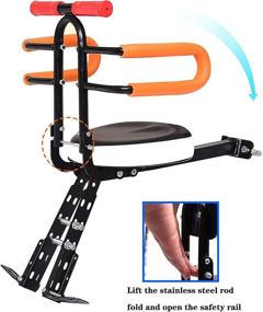 img 1 attached to 🚴Складное переднее детское велокресло с ограждением и педалью – идеально подходит для горных велосипедов, гибридных велосипедов, фитнес-велосипедов.