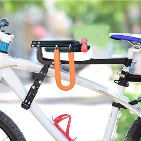 img 3 attached to 🚴Складное переднее детское велокресло с ограждением и педалью – идеально подходит для горных велосипедов, гибридных велосипедов, фитнес-велосипедов.