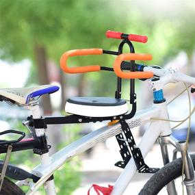 img 2 attached to 🚴Складное переднее детское велокресло с ограждением и педалью – идеально подходит для горных велосипедов, гибридных велосипедов, фитнес-велосипедов.