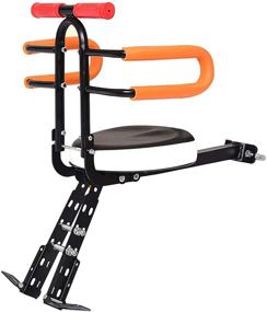img 4 attached to 🚴Складное переднее детское велокресло с ограждением и педалью – идеально подходит для горных велосипедов, гибридных велосипедов, фитнес-велосипедов.