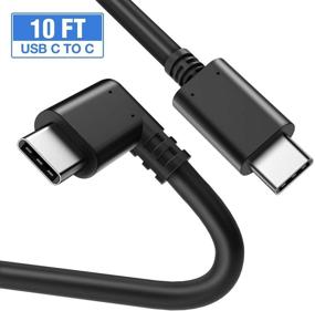 img 4 attached to 🔌 Высокоскоростной кабель Oculus Quest 2 длиной 10 футов: Daugee USB C 3.0 с углом 90 градусов для быстрой передачи данных и зарядки