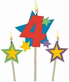 img 1 attached to ✨ Amscan #4 Decorative Birthday Candle & Star Candles - Party Supply (3 Pieces): Celebrate in Style!