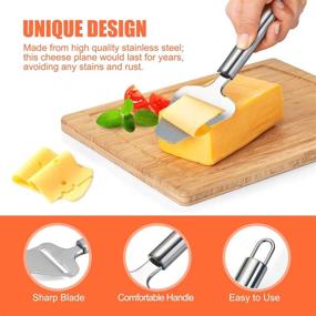 img 2 attached to 🧀 Adjustable Stainless Steel Wire Cheese Slicer and Cheese Plane Tool - Ideal for Soft, Semi-Hard, and Hard Cheeses in Kitchen Cooking - Grey