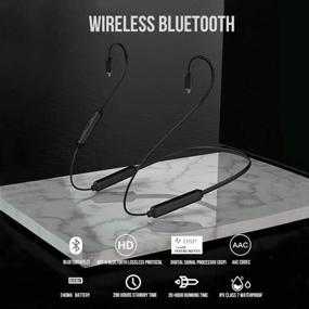 img 2 attached to OKCSC BT3S Wireless Bluetooth 5.0 Headphone Cable with Apt-x & AAC Support, 20 Hours Playback - Compatible with SHURE se215 se315 Westone w80 w60 (mmcX Jack)