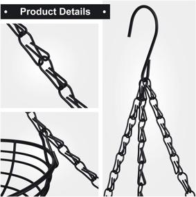 img 1 attached to 🍎 Black 3-Tier Hanging Fruit Basket & Vegetable Storage Wire Rack with 16" Fixture Chain and Ceiling Hook – Ideal for Fruit, Veggies, Snacks, and Household Items