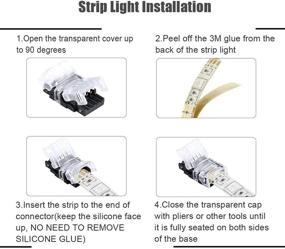 img 1 attached to 🔌 Ehoduolo 10Pack RGB LED Strip Connector 4 Pin, Waterproof IP65 Strip to Wire RGB Connector for 10mm 5050 LED Strip Lights, with 16.4FT Wire Extension Cable