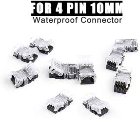 img 2 attached to 🔌 Ehoduolo 10Pack RGB LED Strip Connector 4 Pin, Waterproof IP65 Strip to Wire RGB Connector for 10mm 5050 LED Strip Lights, with 16.4FT Wire Extension Cable