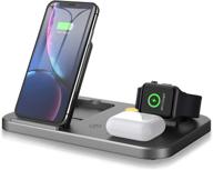 🔌 byuee 3-in-1 plastic wireless charger with night light and usb port - must use qc 3.0 adapter (5v/3a, 9v/2a, 12v/1.5a) - charging station compatible with apple watch series, airpods pro, iphone 12/11/x/8 logo