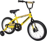 🚲 magna kids bike boys 16 inch wheels: training wheels, yellow/green/red, ages 4 & up logo