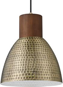 img 4 attached to 🔆 ELYONA Vintage Pendant Lamp: Industrial Hanging Light with 10.2" Hammered Metal Shade, Adjustable Height - Brushed Brass Finish for Kitchen, Office, Dining Room, Living Room, Bedroom