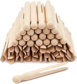 img 4 attached to 👕 Juvale Traditional Wooden Clothespins (50 Pack) - 4.3 x 0.5 inches