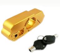 🔒 universal alloy cnc handle throttle grip security lock - 2 keys - ideal for atvs and motorcycles - enhances handlebar locking - moped brake, throttle, and grip lock (gold) logo