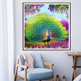 img 2 attached to 🦚 5D Full Drill Diamond Painting Kit: DIY Rhinestone Cross Stitch Embroidery, Peacock Wall Decor 12x12 inch