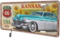 кожух лицензионных номеров beabes kansas route 66 сша: декоративные кожухи для лицензионных номеров с винтажными автомобилями и подсолнухами 🌻 для автомобиля, подарок в виде лицензионных номеров с автомобилями для автомобиля, даровательские автономера - синий и белый, для мужчин и женщин - 6x12 дюймов логотип