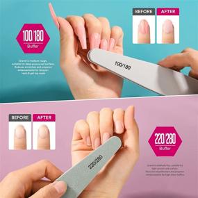 img 2 attached to 💅 Professional Double-Sided Nail File Buffer Set by Teenitor - Natural Manicure File for Gel Nails, Washable Nail Polisher