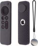 силиконовый чехол для пульта apple tv 4k второго поколения 2021 года siri remote, противоскользящий, прочный силиконовый чехол, магнитный защитный чехол, ударопрочный чехол для пульта (темно-серый) логотип