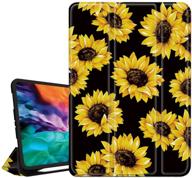 🌻 hepix ipad pro 11 inch case - sunflower 2020 2018 with pencil holder, flower full-body trifold slim stand hard protective cover - shockproof case with auto sleep wake for a2228 a2231 a2068 a2230 logo