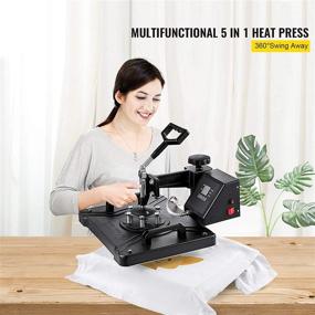 img 3 attached to 👕 Enhanced VEVOR 12X15 Inch Heat Press Machine, 8 in 1 Digital Multifunctional Sublimation Swing Away Heat Press with 360 Degree Rotation, Ideal for T Shirts, Hats, Mugs, Caps, and Plates
