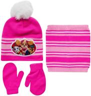 🧣 three-piece set: nickelodeon girls' jojo siwa or paw patrol winter hat, mittens, and gaiter scarf logo