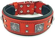 🐶 premium bestia eros red collar: wide and soft padded for big dogs (2.5 inch) logo